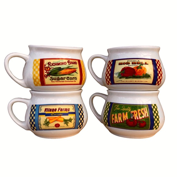 DAT'L DO-IT INC Other - Vintage  Set Of 4 DAT'L DO-IT INC DDI Farm Signs  Soup Mugs Bowls Cups